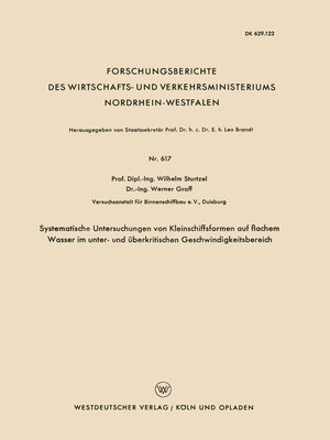 cover image of Systematische Untersuchungen von Kleinschiffsformen auf flachem Wasser im unter- und überkritischen Geschwindigkeitsbereich